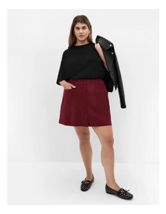 Alana Corduroy Mini Skirt in Red