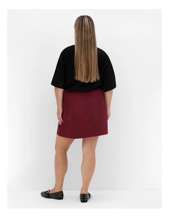 Alana Corduroy Mini Skirt in Red image 2
