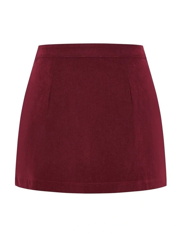 Alana Corduroy Mini Skirt in Red image 4