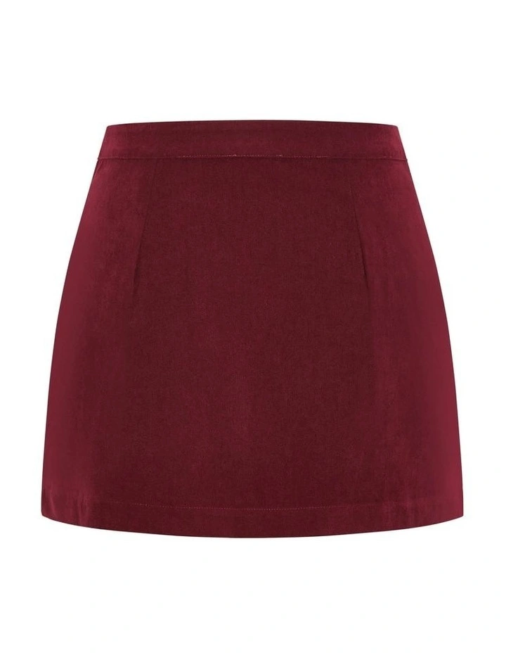 Alana Corduroy Mini Skirt in Red image 5