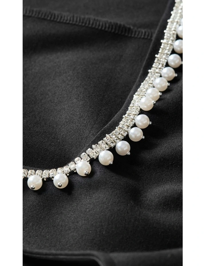 Plus Size Petra Sleeveless Skater Midi Dress in Black image 7