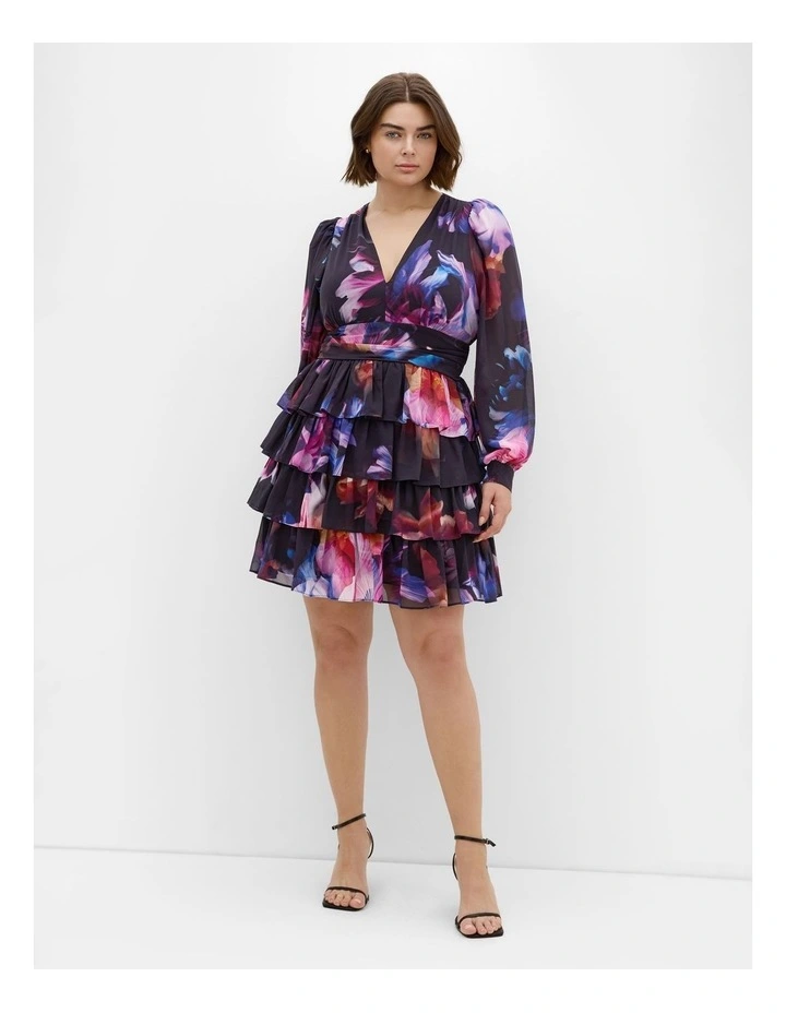 Kailey Print Mini Dress in Multi image 1