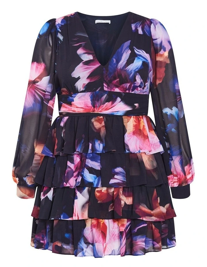 Kailey Print Mini Dress in Multi image 3