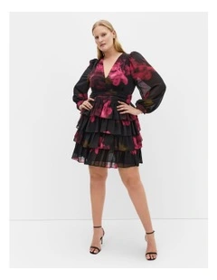 Kailey Print Mini Dress in Cherry Print