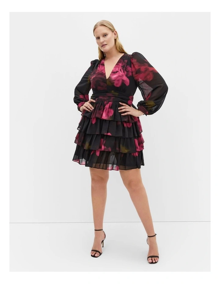 Kailey Print Mini Dress in Cherry Print image 1