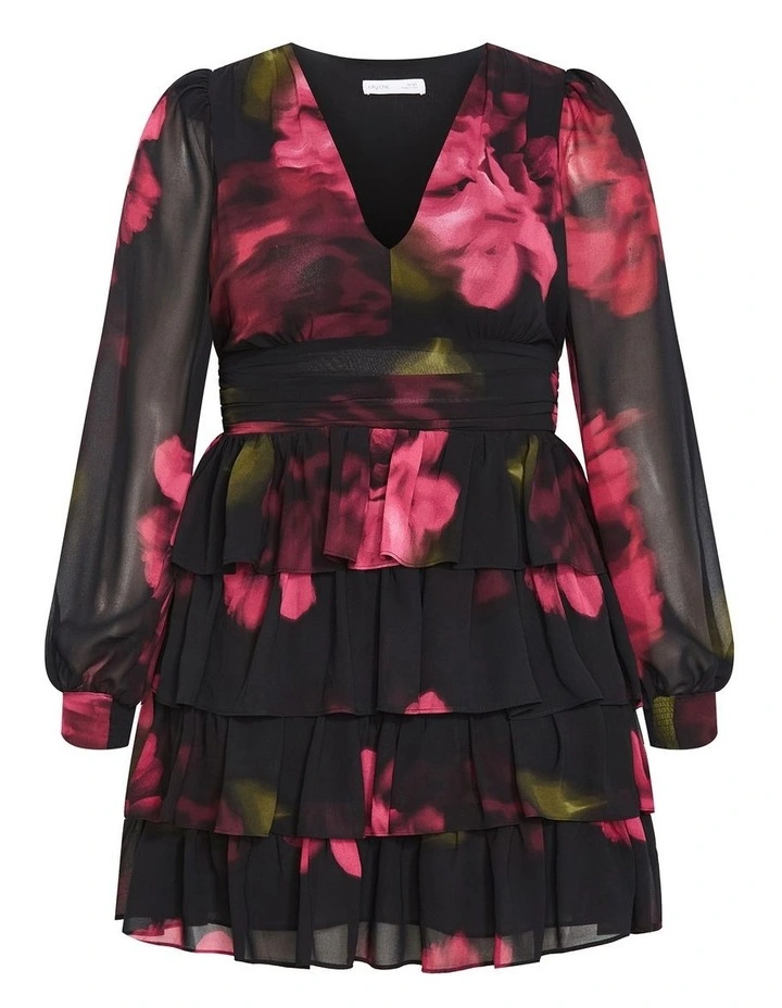 Kailey Print Mini Dress in Cherry Print image 3
