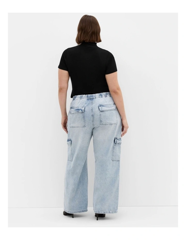 Harley Fit Remi Wide Leg Cargo Jean in Blue image 2