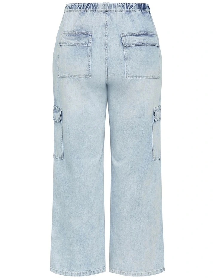 Harley Fit Remi Wide Leg Cargo Jean in Blue image 4