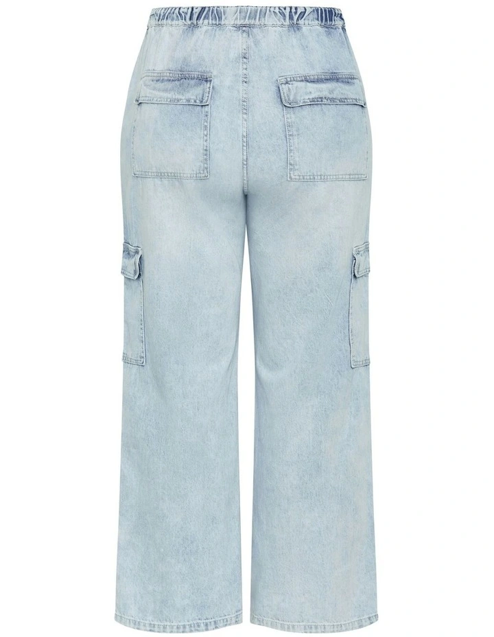 Harley Fit Remi Wide Leg Cargo Jean in Blue image 5