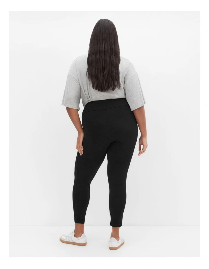 7/8 Length Wide Band Legging in Black image 2