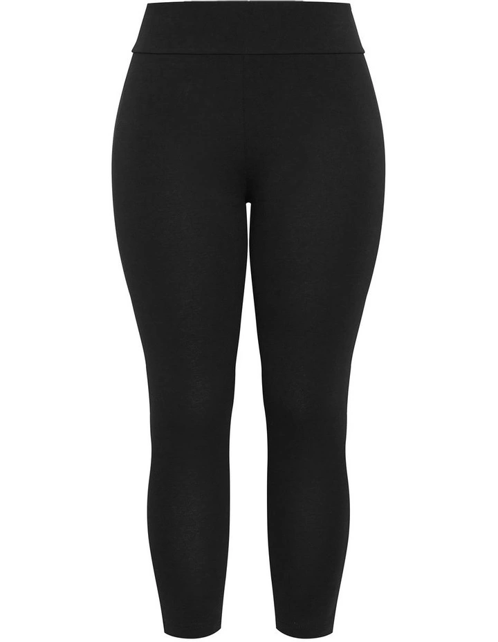 7/8 Length Wide Band Legging in Black image 3