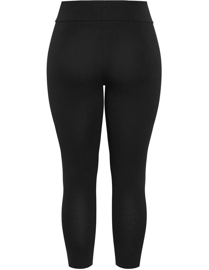 7/8 Length Wide Band Legging in Black image 4