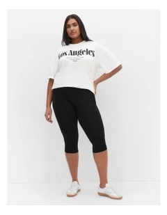 3/4 Length Wide Band Legging in Black