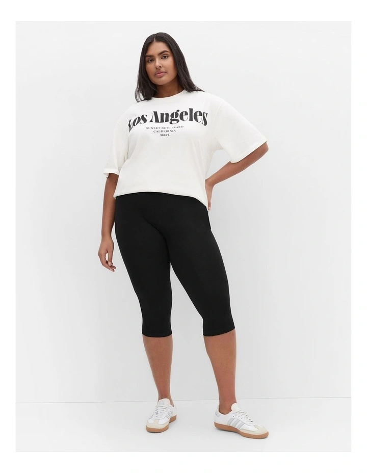 3/4 Length Wide Band Legging in Black image 1