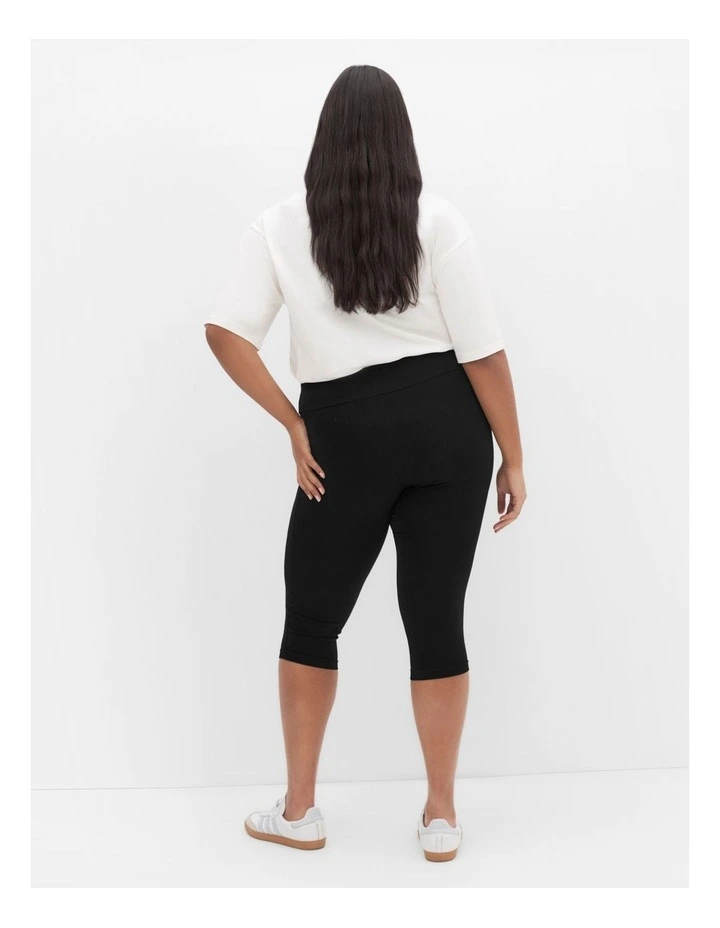 3/4 Length Wide Band Legging in Black image 2