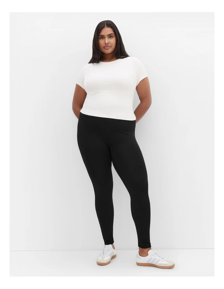 Full Length Wide Band Legging in black image 1