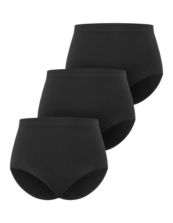 Smooth & Chic Seamless Full Brief 3 Pack in black image 1