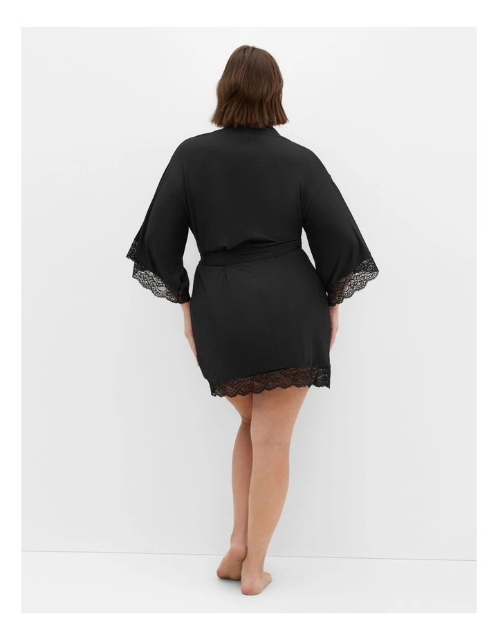 Juliette Short Robe in Black image 2