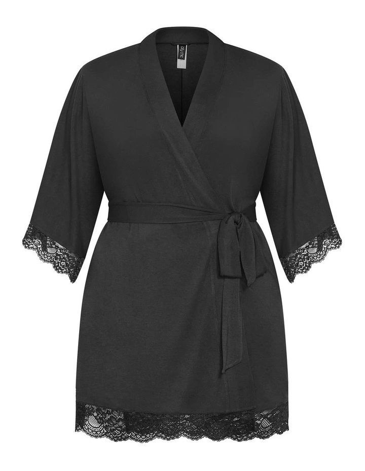 Juliette Short Robe in Black image 3