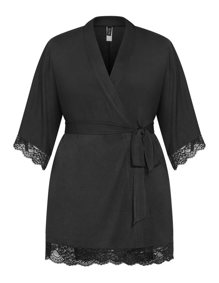 Juliette Short Robe in Black image 5