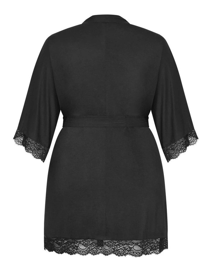 Juliette Short Robe in Black image 6
