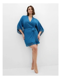 Juliette Short Robe in lagoon