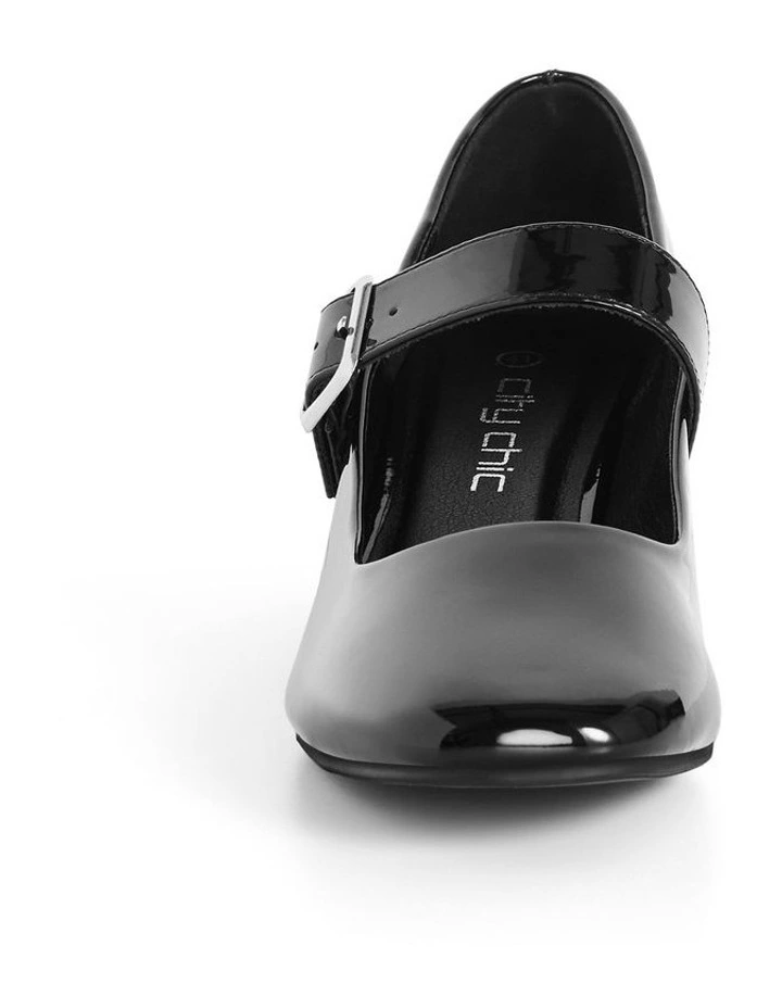 Wide Fit Mary Jane Block Heel in Black image 5