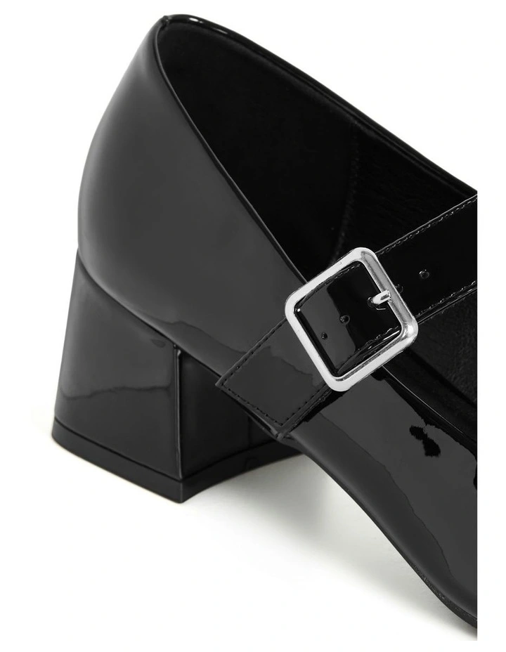 Wide Fit Mary Jane Block Heel in Black image 7