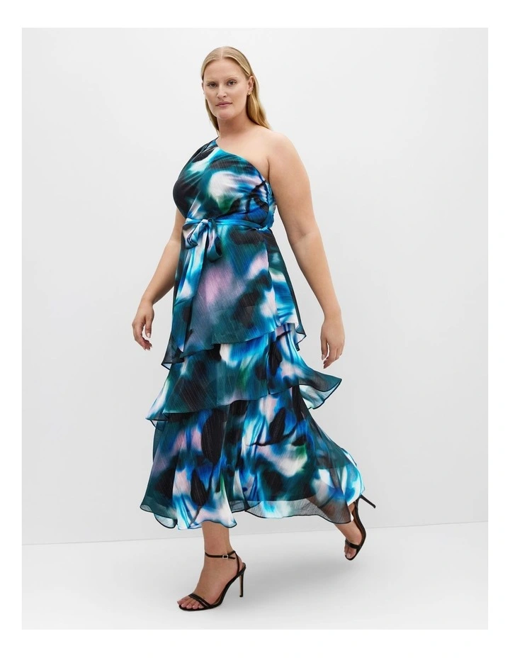 Rendezvous One Shoulder Maxi Dress in Deep Ocean image 3