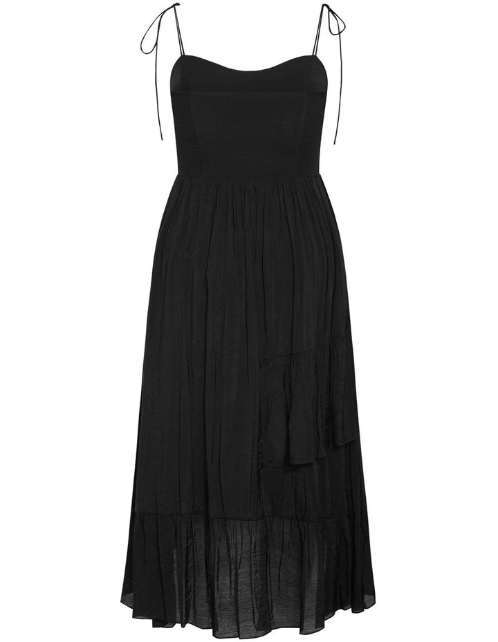 Hailey Ruffled Hi-Lo Maxi Dress in Black image 7