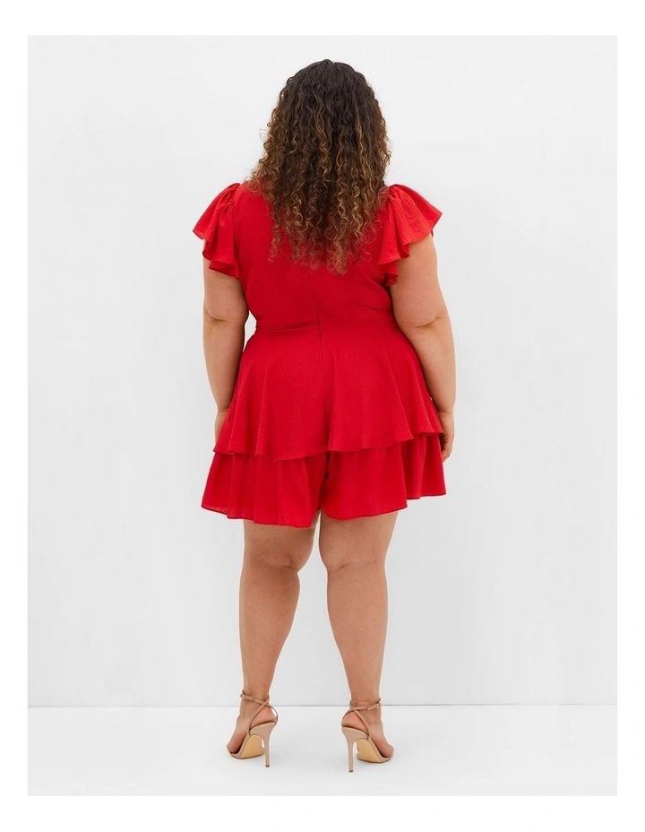 Sunny Wrap Playsuit in Red image 2