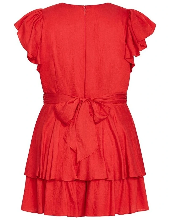 Sunny Wrap Playsuit in Red image 4