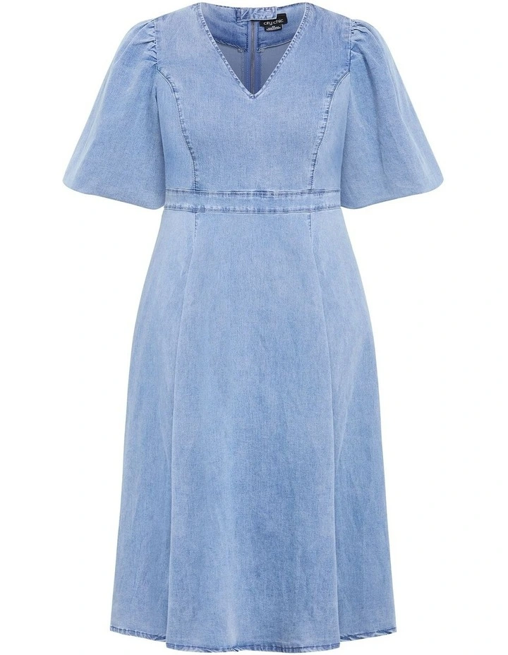 Ayesha Short Sleeve Midi Dress in Blue image 3