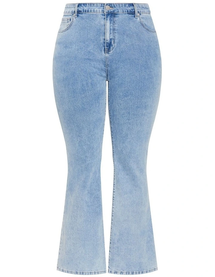 Asha Fit Carla Flare Leg Jean in Light Denim image 3
