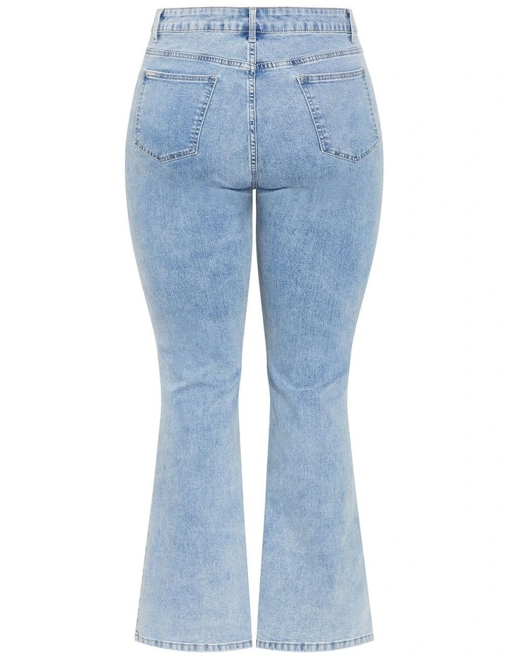 Asha Fit Carla Flare Leg Jean in Light Denim image 4