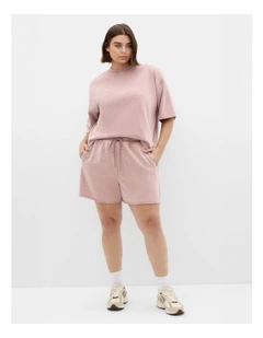 Terry Relaxed Short in Pink Marle