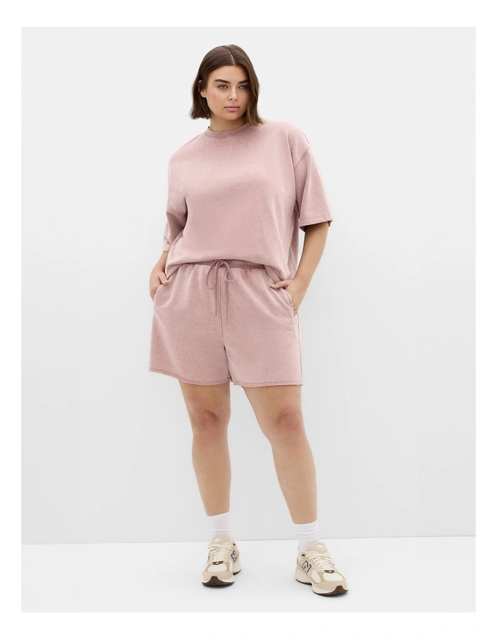 Terry Relaxed Short in Pink Marle image 1