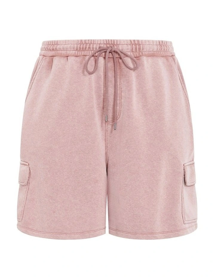 Terry Relaxed Longline Short in Pink Marle image 3