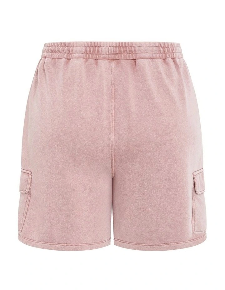 Terry Relaxed Longline Short in Pink Marle image 4