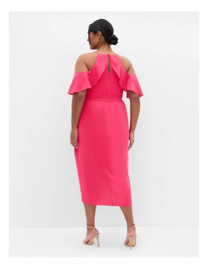 Love Siren Ruffle Shoulder Dress in Raspberry image 2