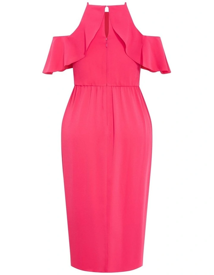 Love Siren Ruffle Shoulder Dress in Raspberry image 6