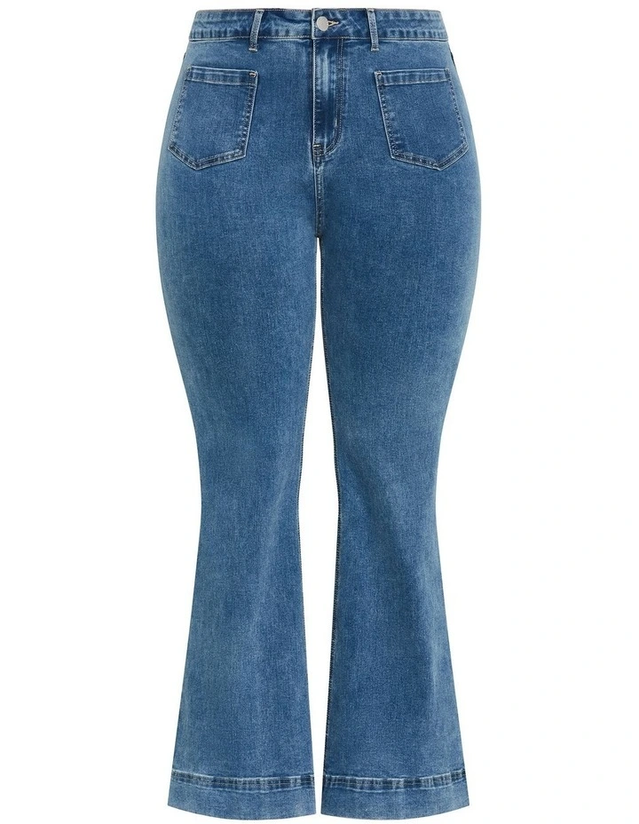Harley Fit Lara Bootleg Jean in Blue image 3