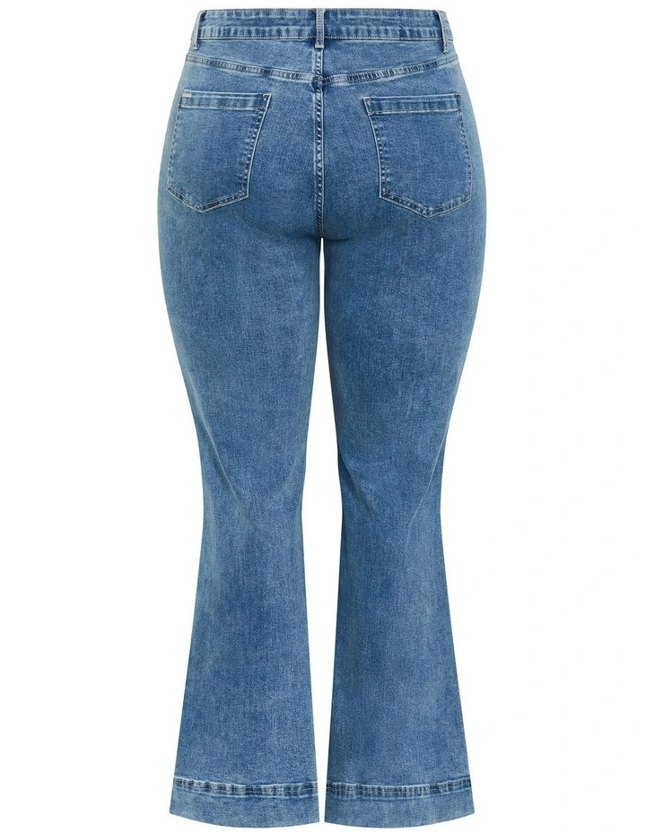 Harley Fit Lara Bootleg Jean in Blue image 4