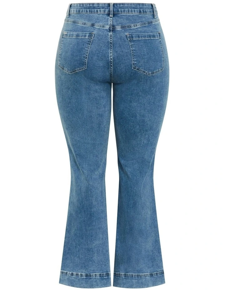 Harley Fit Lara Bootleg Jean in Blue image 5