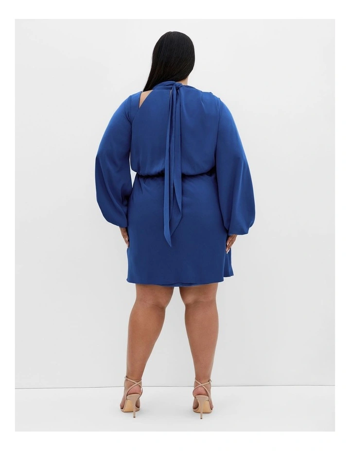 Jaylee Halter Neck Mini Dress in Deep Ocean image 2