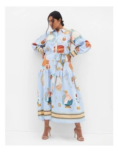 Stella Beauty Print Maxi Dress in Baby Blue