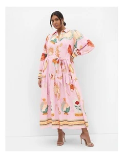 Stella Beauty Print Maxi Dress in Baby Pink