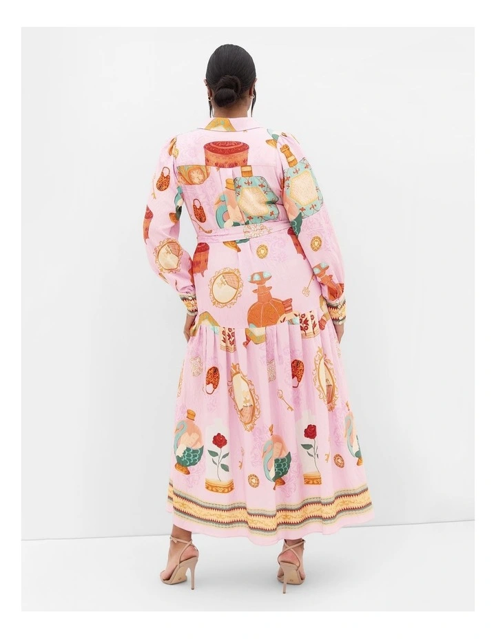 Stella Beauty Print Maxi Dress in Baby Pink image 2