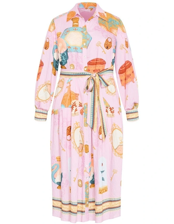 Stella Beauty Print Maxi Dress in Baby Pink image 3