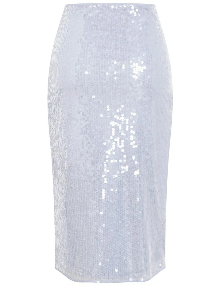 Sequin Midi Skirt in Sky Blue image 7